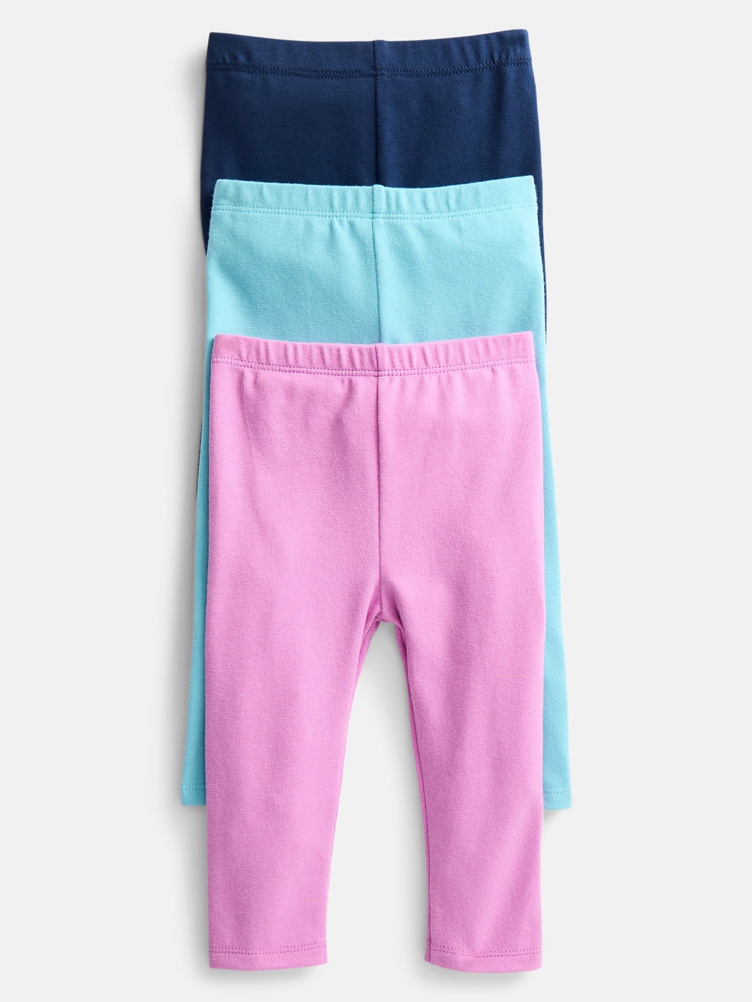 Wonder Nation Baby Girls Solid Leggings, 3-Pack, Sizes 0-24 Months