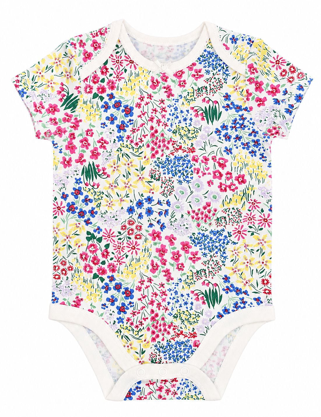 Wonder Nation Baby Girls Bodysuit with Short Sleeves, Sizes 0-24 Months