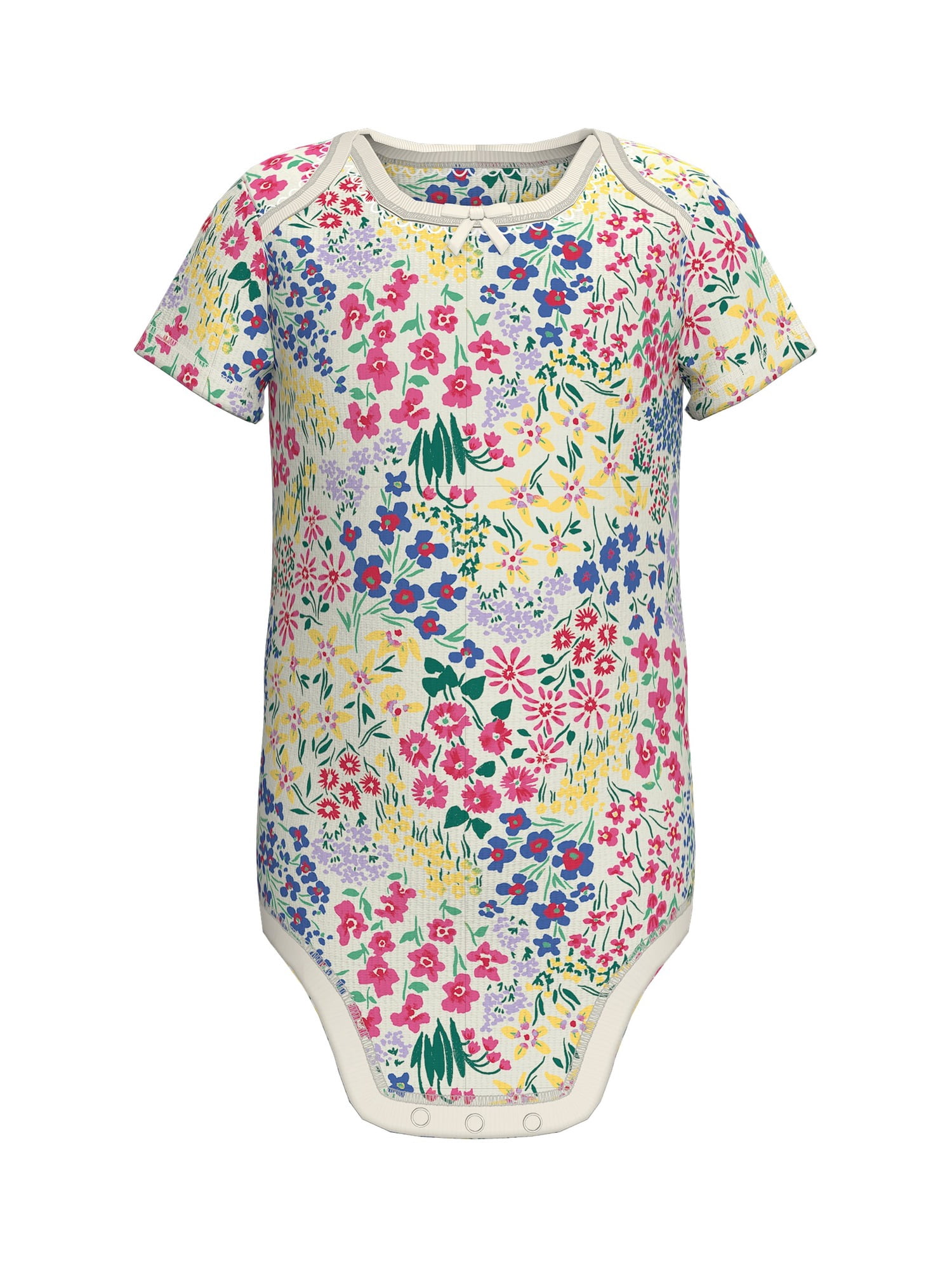 Wonder Nation Baby Girls Bodysuit with Short Sleeves, Sizes 0-24 Months