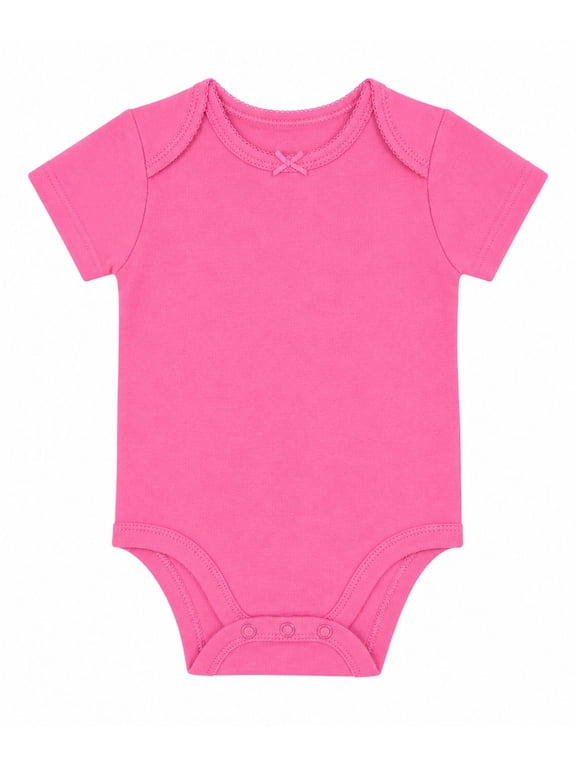 Baby Girls Bodysuit with Short Sleeves, Sizes 0-24 Months