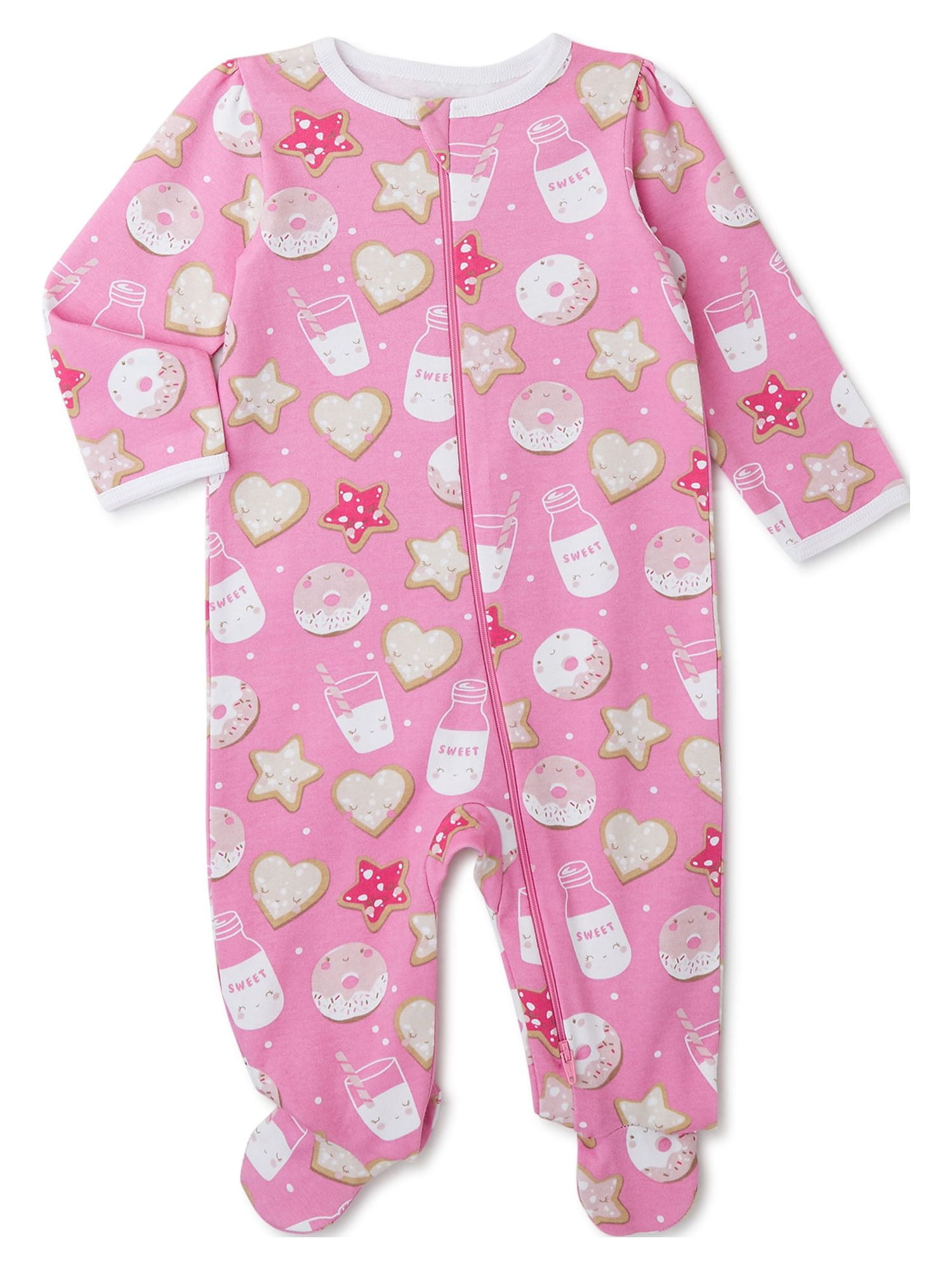 Wonder Nation Baby Girls Cookies Sleep N Play, Sizes Months