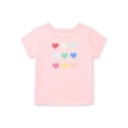 thumbnail image 1 of Wonder Nation Baby Girls Crewneck Short-Sleeve Tee, Sizes 0/3M-24M, 1 of 3