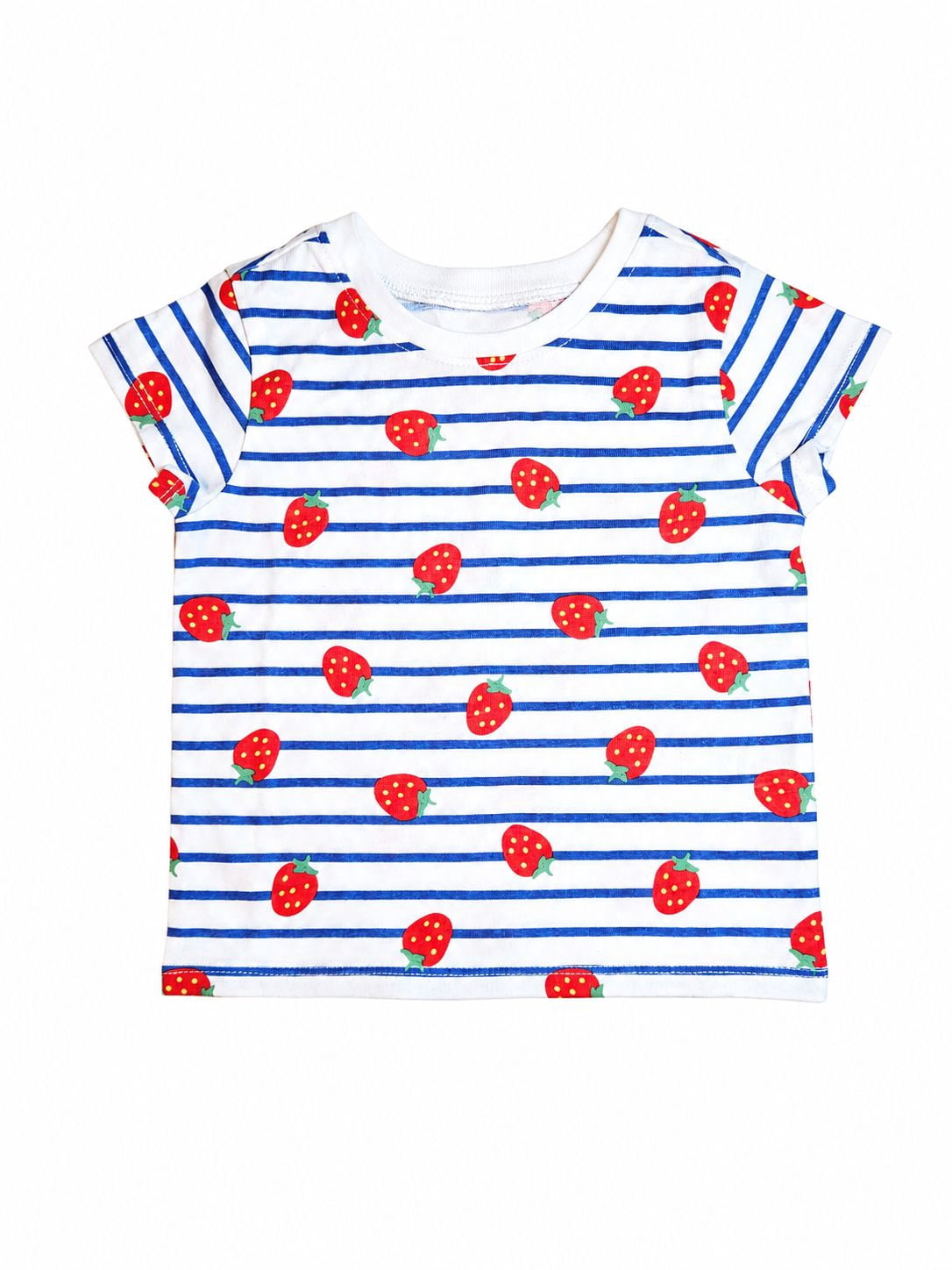 Wonder Nation Baby Girls Crewneck Tee with Short Sleeves, Sizes 0/3M-24M