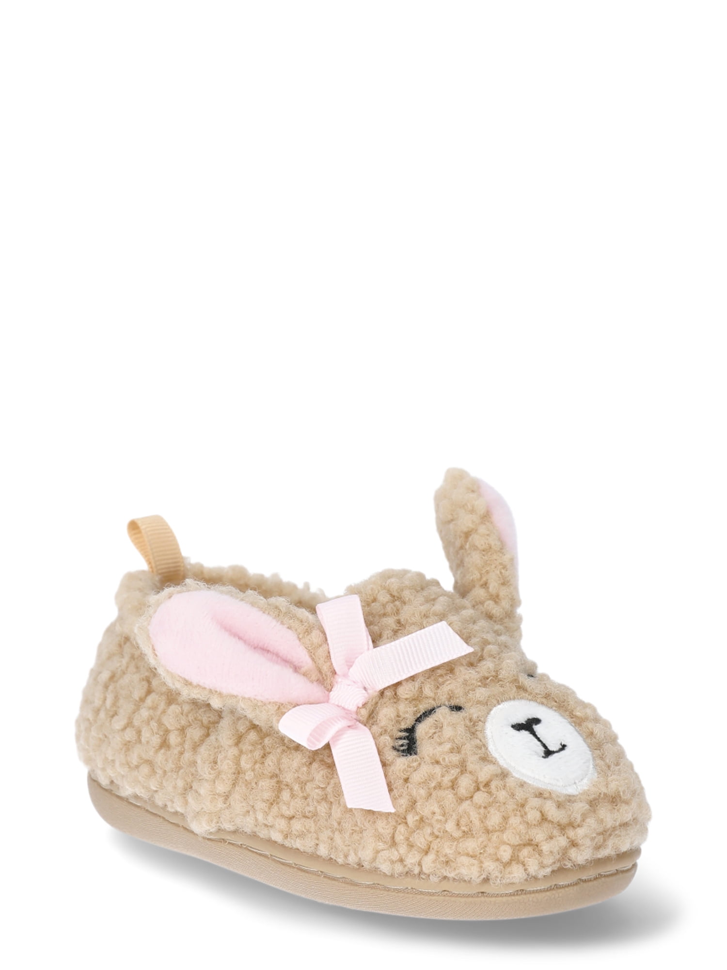 Wonder Nation Baby Girls Farm Animal Slippers, Sizes 2M-6M