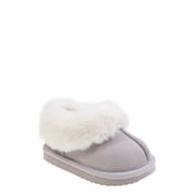 Wonder Nation Baby Girls Faux Fur Trim Slippers