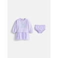 thumbnail image 1 of Wonder Nation Baby Girls' Embroidered Dress with Diaper Cover, 2-Piece, Sizes 0/3M-24M, 1 of 7