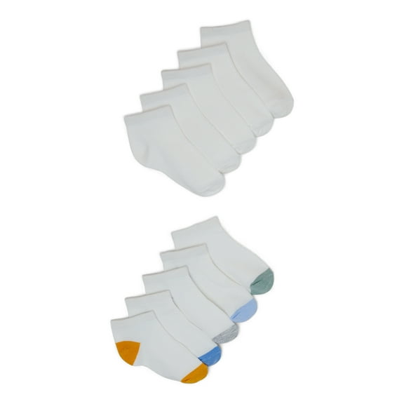 Wonder Nation Baby Low Cut Socks, 10 Pack, 0M- 5T