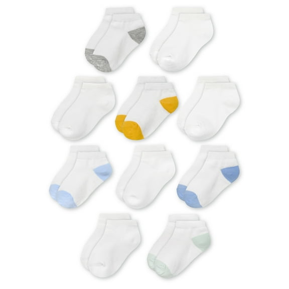 Wonder Nation Baby Low Cut Socks, 10 Pack, 0M- 5T