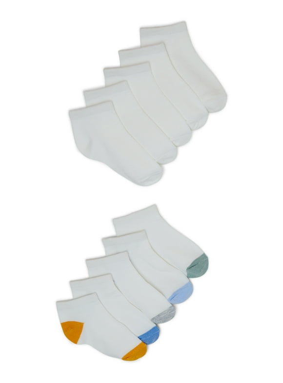 Wonder Nation Baby Low Cut Socks, 10 Pack, 0M- 5T