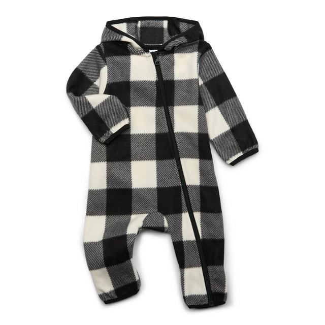 Wonder Nation Baby Microfleece Pram with Hood, Size 0M-12M