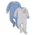 thumbnail image 1 of Wonder Nation Baby Neutral Zip Up Sleep ‘N Play Footed Pajamas, 2-Pack, Sizes Newborn - 6/9 Months, 1 of 8