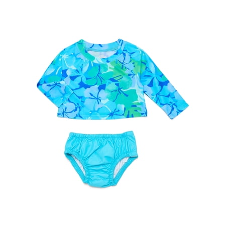 Wonder Nation Baby Diaper Cover Swimsuit, 2-Piece, Size 0/3-12M