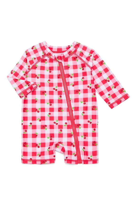 Baby Boys and Baby Girls Rash Guard One Piece, Sizes 0/3M-12M