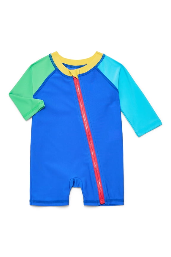 Baby Boys and Baby Girls Rash Guard One Piece, Sizes 0/3M-12M