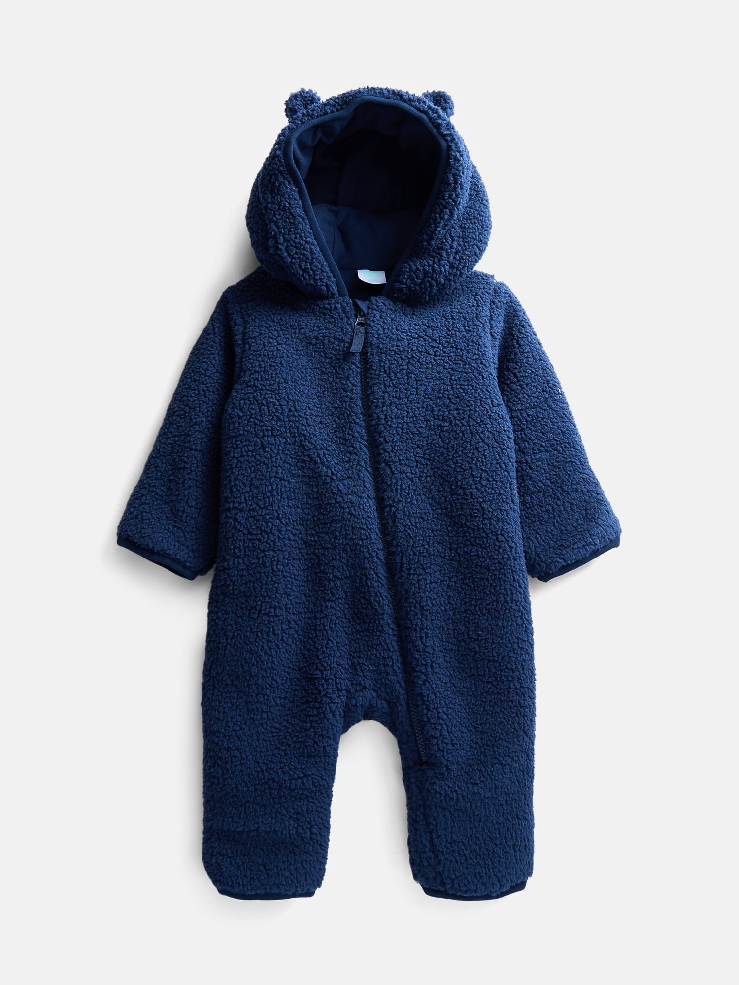 Wonder Nation Baby Teddy Fleece Pram with Hood, Sizes 0M-9M