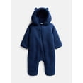 thumbnail image 1 of Wonder Nation Baby Teddy Fleece Pram with Hood, Sizes 0M-9M, 1 of 3