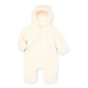 Wonder Nation Baby Teddy Fleece Pram with Hood, Size 0M- 9M