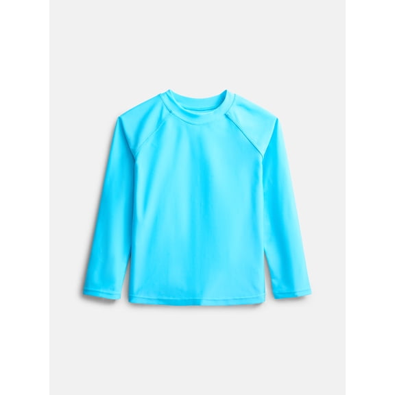 Wonder Nation Baby and Toddler Boys Swim Rash Guard with Long Sleeves, Sizes 12M-5T