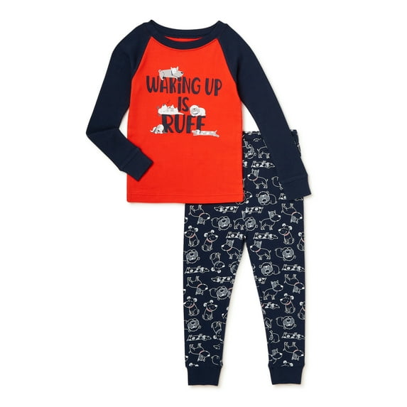 Wonder Nation Baby & Toddler Boys Ruff Cotton Sleep Set, Sizes 2T-5T