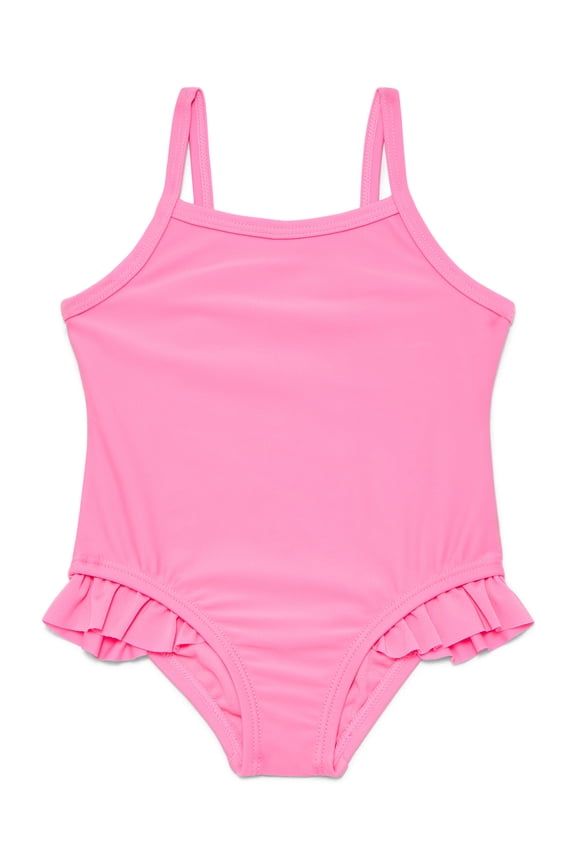 Baby and Toddler Girls Ruffle One Piece Swimsuit with UPF50, Sizes 12M-5T
