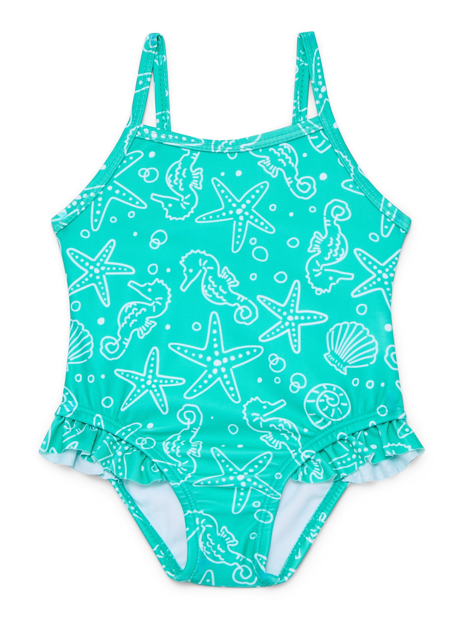 Wonder Nation Baby and Toddler Girl One- Piece Swimsuit, Sizes 12M-5T