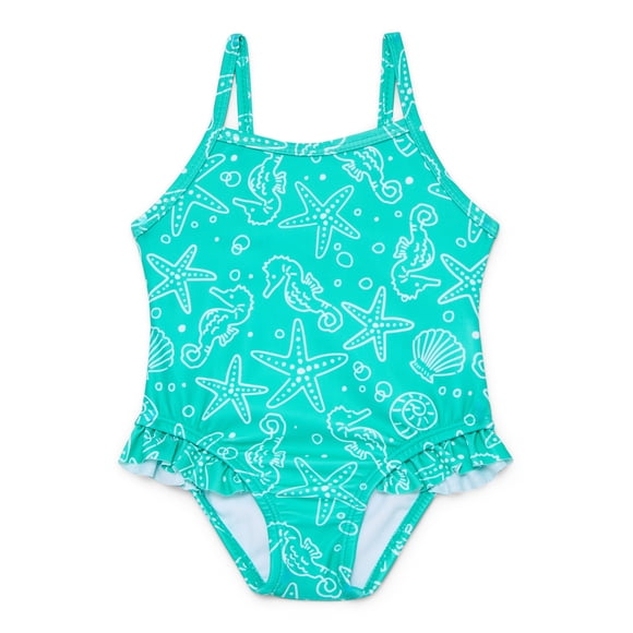 Wonder Nation Baby and Toddler Girl One- Piece Swimsuit, Sizes 12M-5T