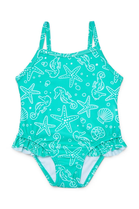 Toddler Girl One- Piece Swimsuit, Sizes 12M-5T