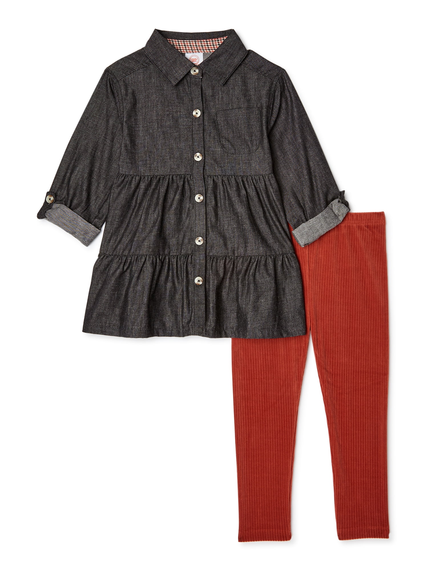 Wonder Nation Baby Toddler Girls Pant Set, Sizes 12M5T