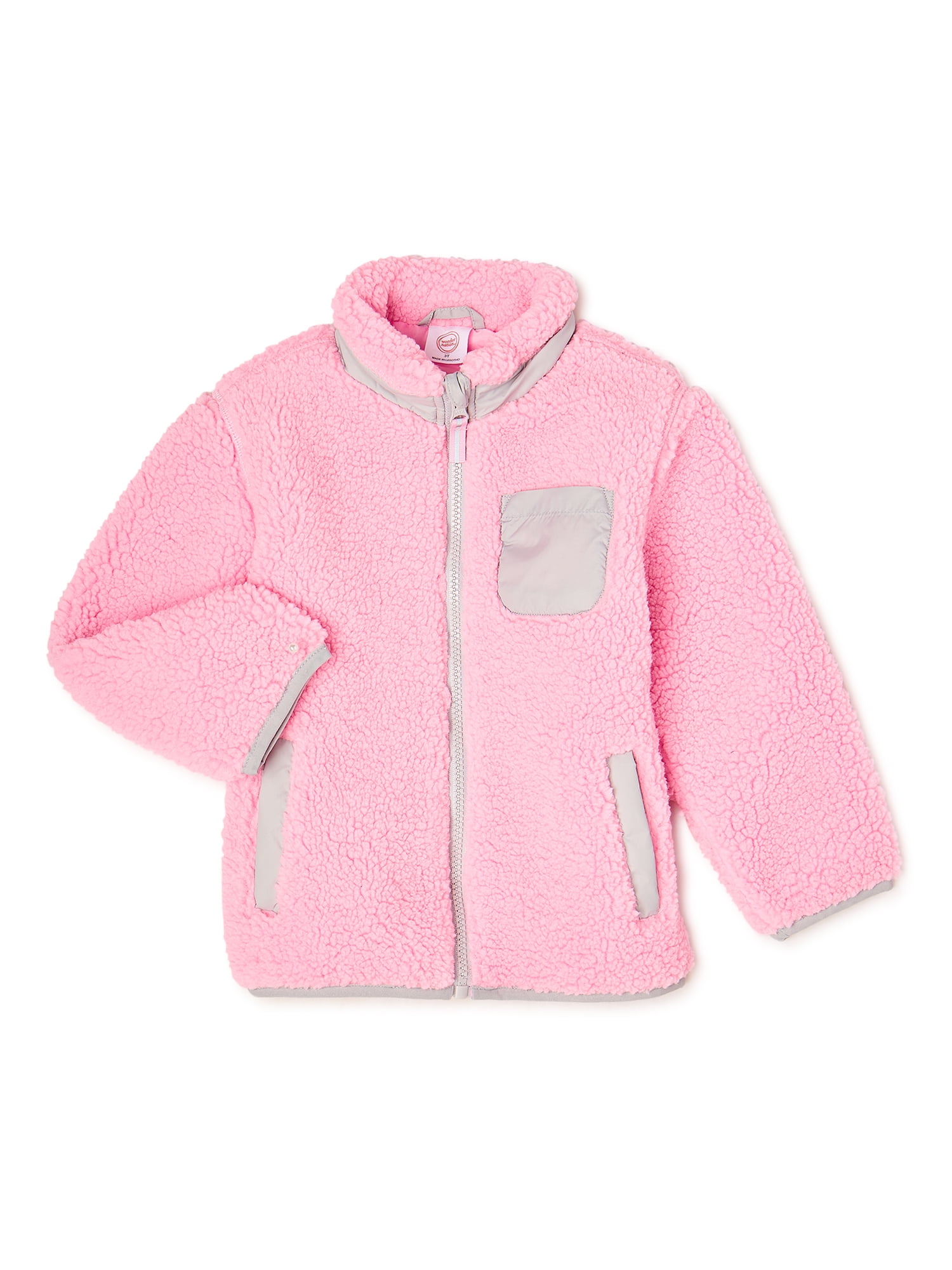 Wonder Nation Baby & Toddler Girls Sherpa Jacket, Sizes 0M-5T - Walmart.com