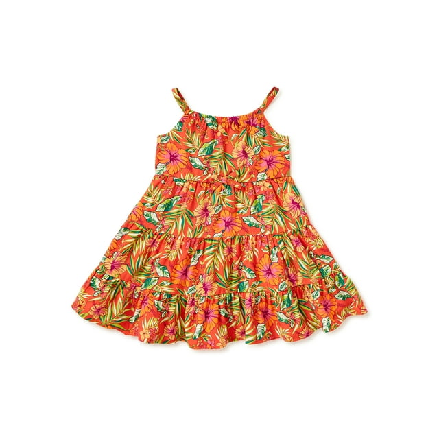 Wonder Nation Baby & Toddler Girls Tiered Dress, Sizes 12M-5T - Walmart.com