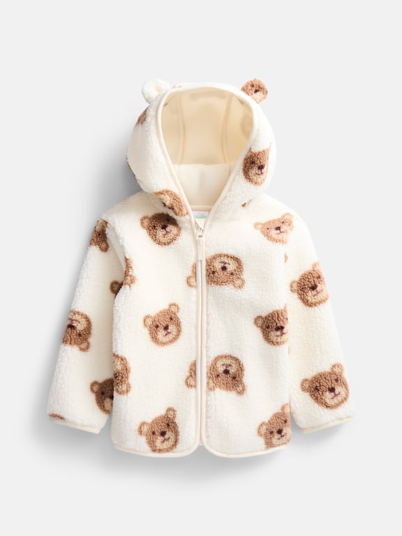 Baby and Toddler Teddy Fleece Jacket with Hood, Sizes 12M-5T