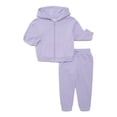 thumbnail image 1 of Wonder Nation Baby Unisex Fleece Zip Hoodie and Joggers Set, 2-Piece, Sizes Newborn-18 Months, 1 of 3