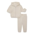 thumbnail image 1 of Wonder Nation Baby Unisex Fleece Zip Hoodie and Joggers Set, 2-Piece, Sizes Newborn-18 Months, 1 of 1