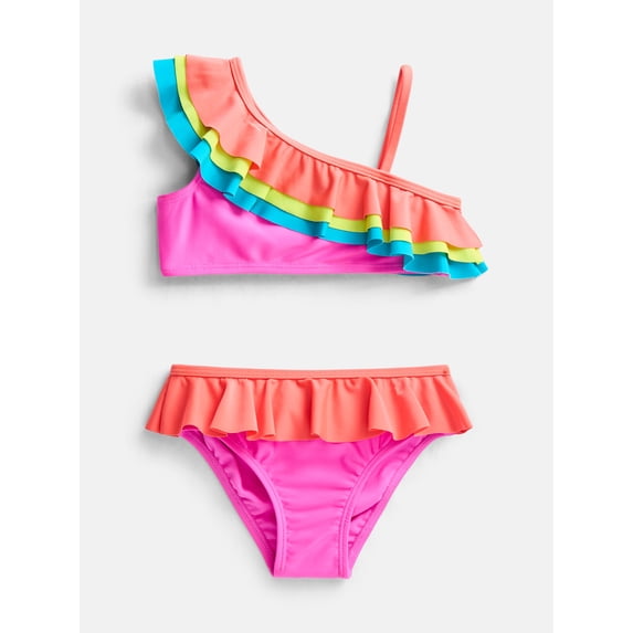 Wonder Nation Baby and Toddler Girls Bikini Swimsuit Set, 2 Piece, Sizes 12M-5T
