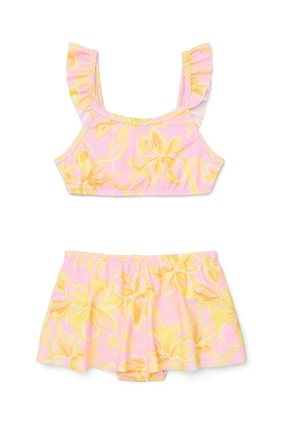 Baby and Toddler Girls Ruffle Bikini Top and Bottoms Swim Set, 2-Piece, Sizes 12M-5T