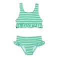 thumbnail image 1 of Wonder Nation Baby and Toddler Girls Ruffle Bikini Top and Bottoms Swim Set, 2-Piece, Sizes 12M-5T, 1 of 3