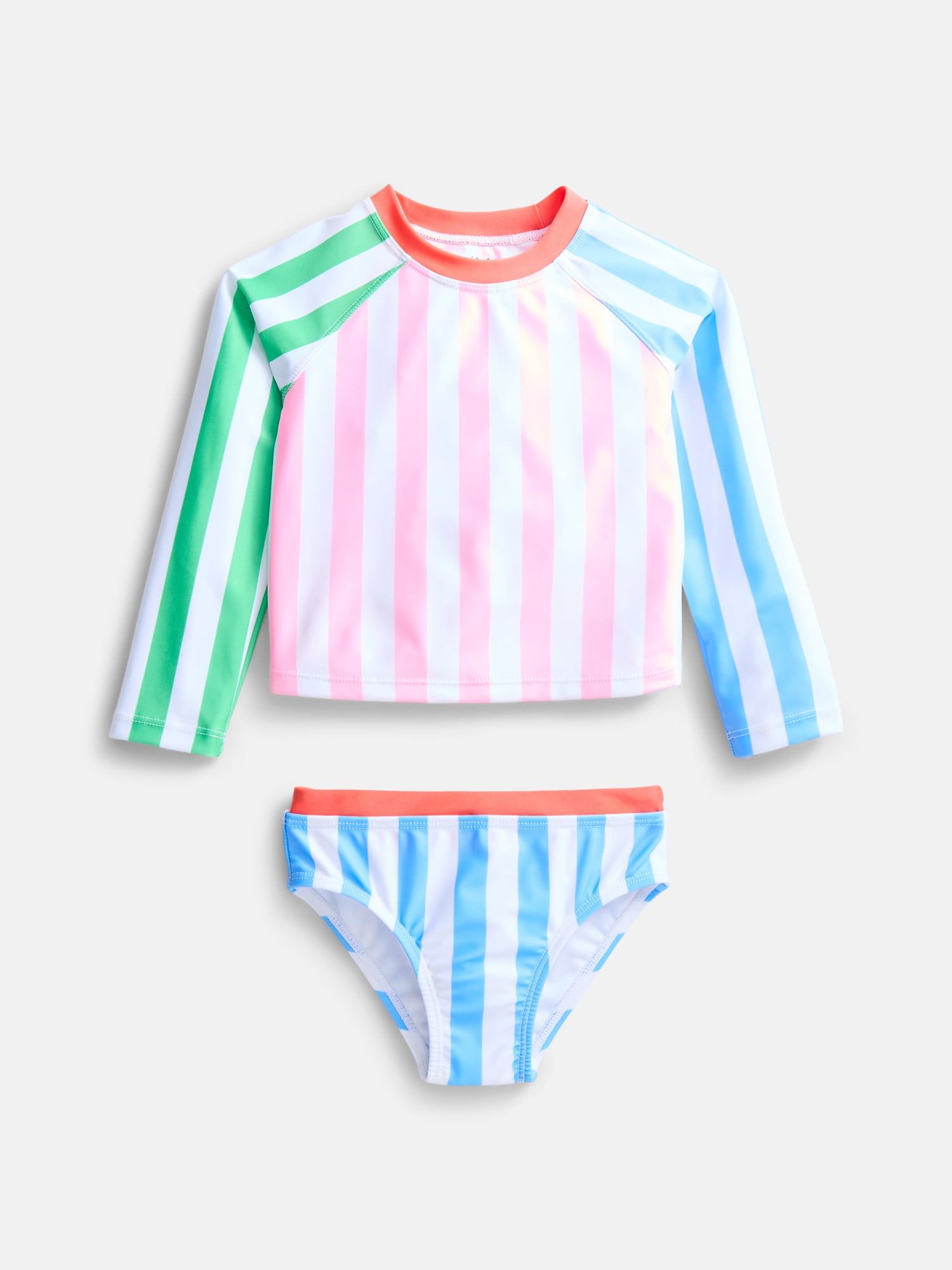 Wonder Nation Baby and Toddler Girls Rash Guard Set, 2 Piece, Sizes 12M-5T