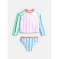 thumbnail image 1 of Wonder Nation Baby and Toddler Girls Rash Guard Set, 2 Piece, Sizes 12M-5T, 1 of 3