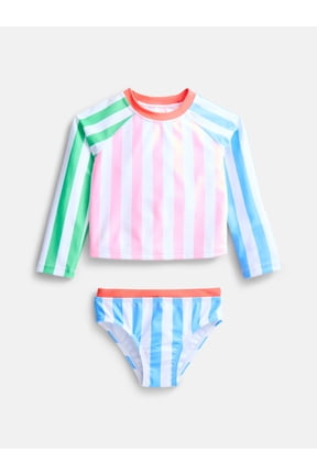 Baby and Toddler Girls Rash Guard Set, 2 Piece, Sizes 12M-5T