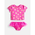 thumbnail image 1 of Wonder Nation Baby and Toddler Girls Rash Guard Set, 2 Piece, Sizes 12M-5T, 1 of 3