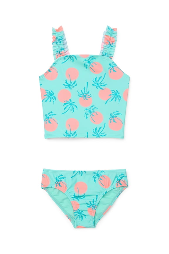 Baby and Toddler Girls Ruffle Tankini Swim Set, 2-Piece, Sizes 12M-5T