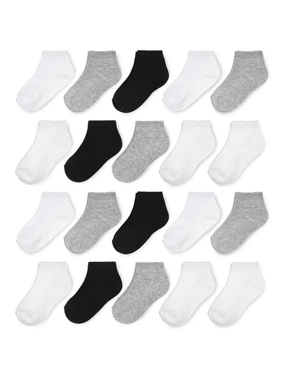 Wonder Nation Baby and Toddler Ankle Socks, 20-Pack, Sizes 0M-5T
