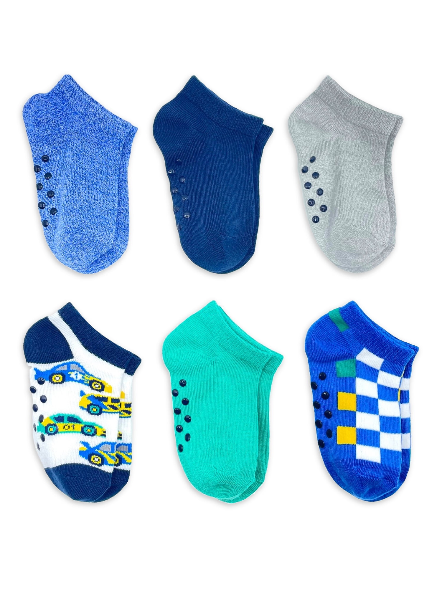 Wonder Nation Baby and Toddler Boy Ankle Socks, 6Pack, Sizes 0M18M