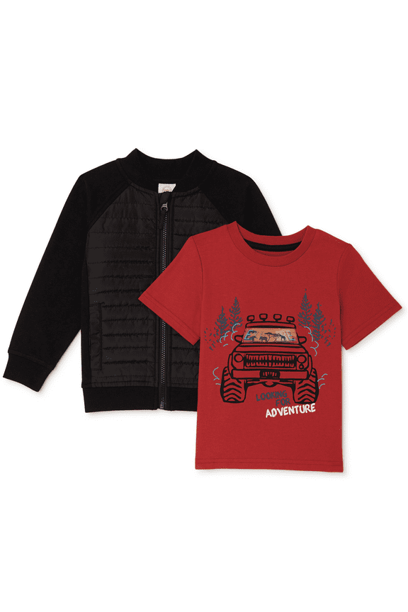 Baby and Toddler Boy Bomber Jacket and T-Shirt Set, 2-Piece, Sizes 12M-5T