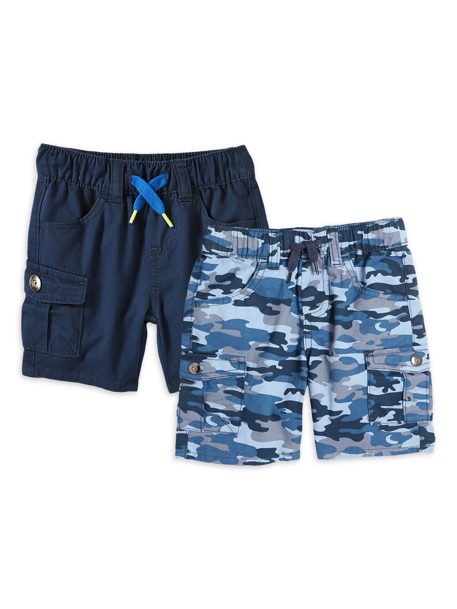 Wonder Nation Baby and Toddler Boy Cargo Shorts Multipack, 2Pack