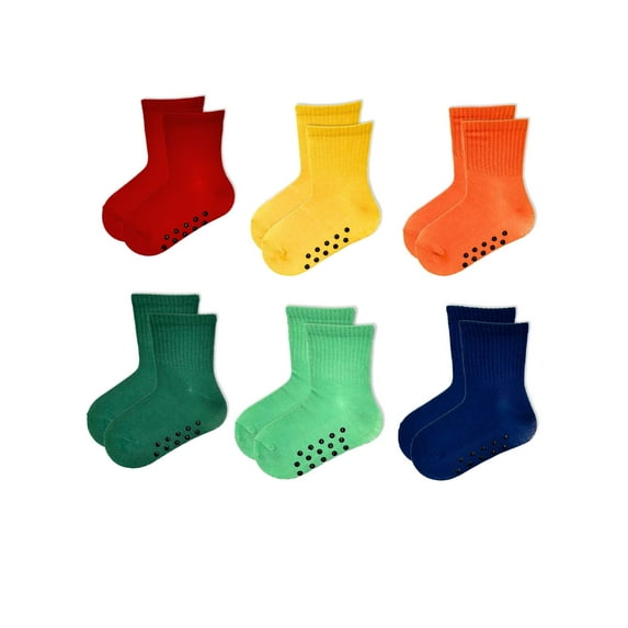 Wonder Nation Baby and Toddler Mid-Crew Socks, 6-Pack, Sizes 0M-5T