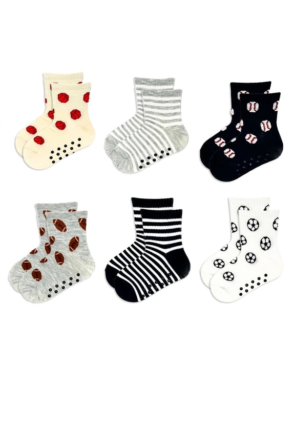 Baby and Toddler Mid-Crew Socks, 6-Pack, Sizes 0M-5T