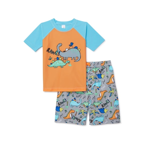 Wonder Nation Baby and Toddler Boy Rash Guard Swim Set, Sizes 0M-5T