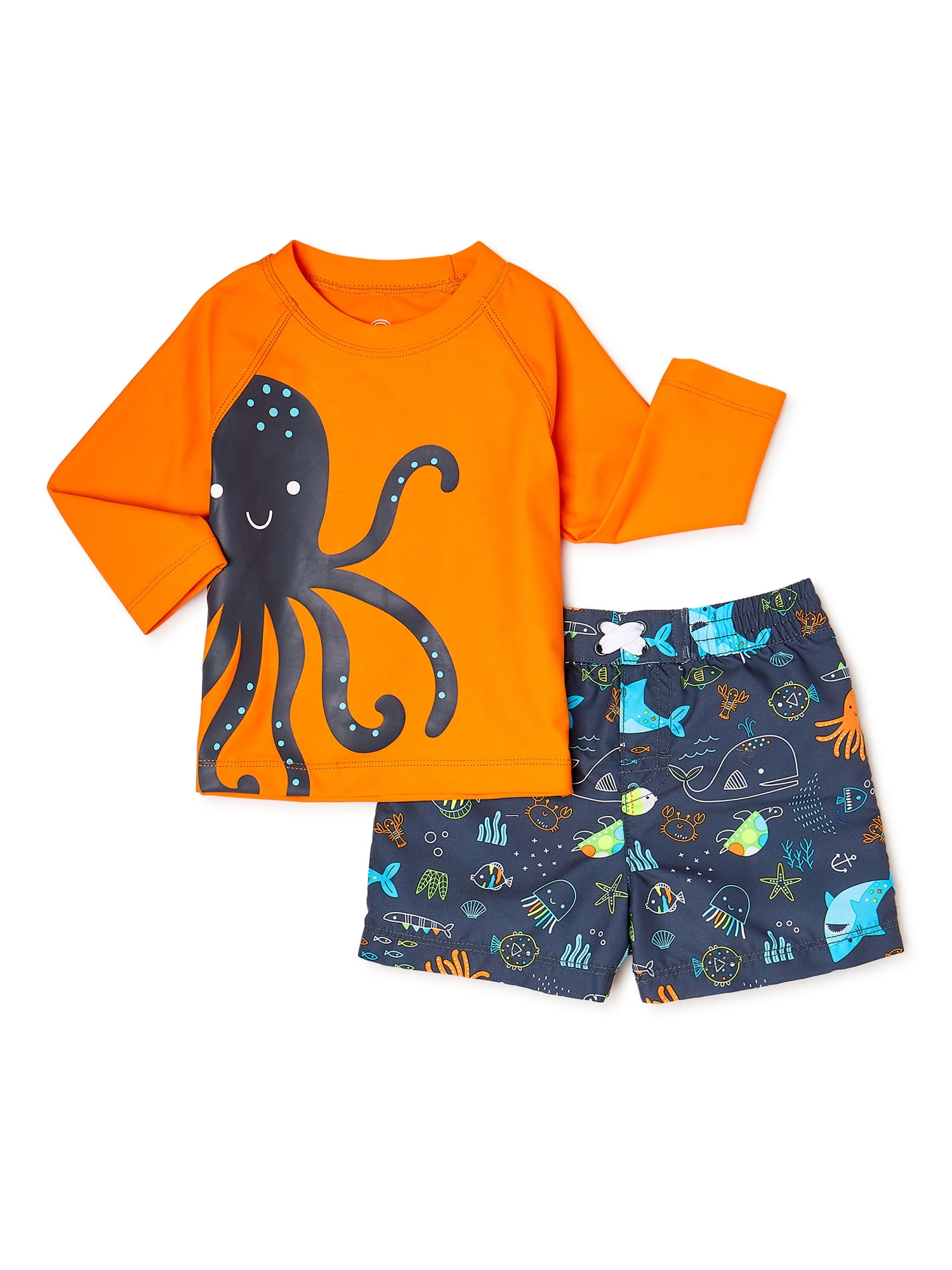 Wonder Nation Baby and Toddler Boy Rash Guard Swim Set, Sizes 12M5T