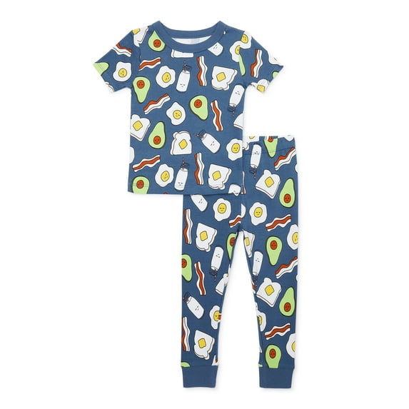 Wonder Nation Baby and Toddler Boy Tight Fit Cotton Pajama Set 2-Piece, Sizes 12M-5T